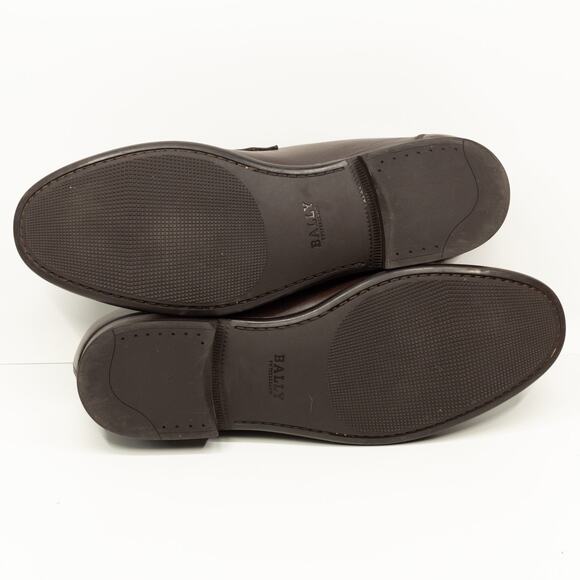 BALLY Colbar Leather Loafers Made In Switzerland Brown Mens Sz 8.5 - Picture 8 of 10